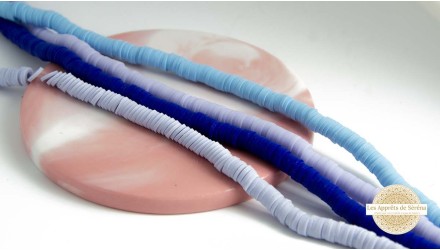 Perles Heishi 6mm tons bleus