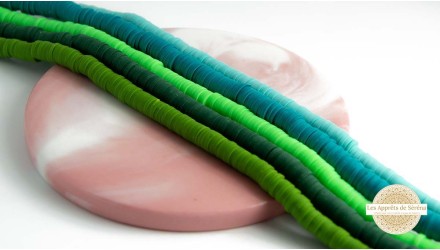 Perles Heishi 6mm tons verts