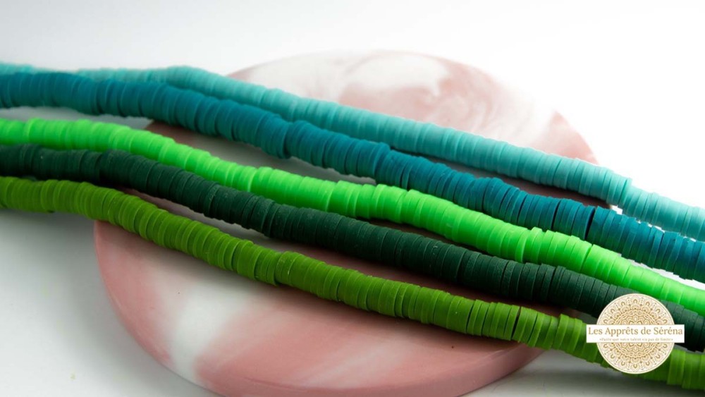 copy of Perles heishi 6mm  pastels x 100 pâte polymère pastel