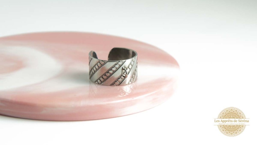 Bague support pendentif en acier argent