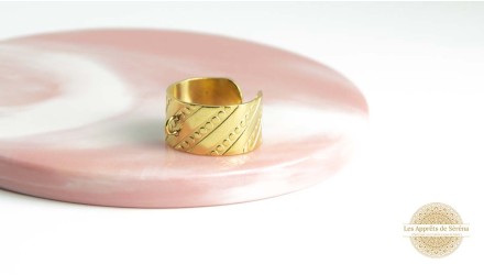 Bague support pendentif en acier inoxydable motif