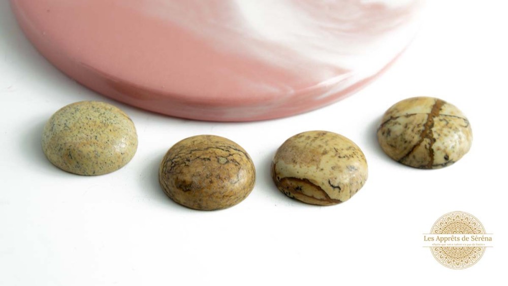 Cabochon 20mm en jaspe paysage naturelle