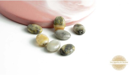 Perle ovale en agate crazy