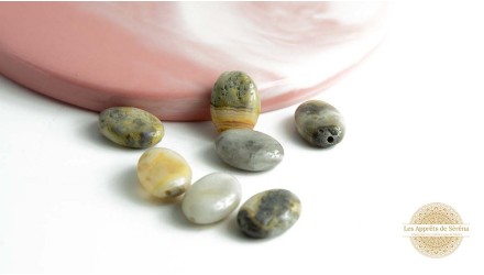 Perle ovale en agate crazy 13x10mm classe A