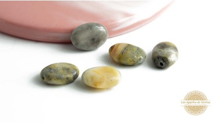 Perle ovale en agate crazy 13x10mm classe A