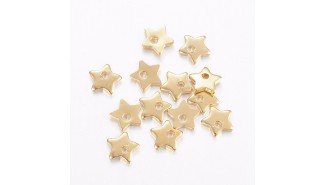 10 pendentifs étoiles acier 304 doré