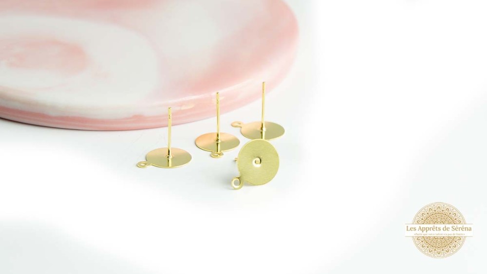 Puces d'oreille supports ronds 12mm à coller