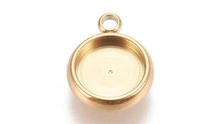 Pendentifs supports cabochon 08mm acier inoxydable or