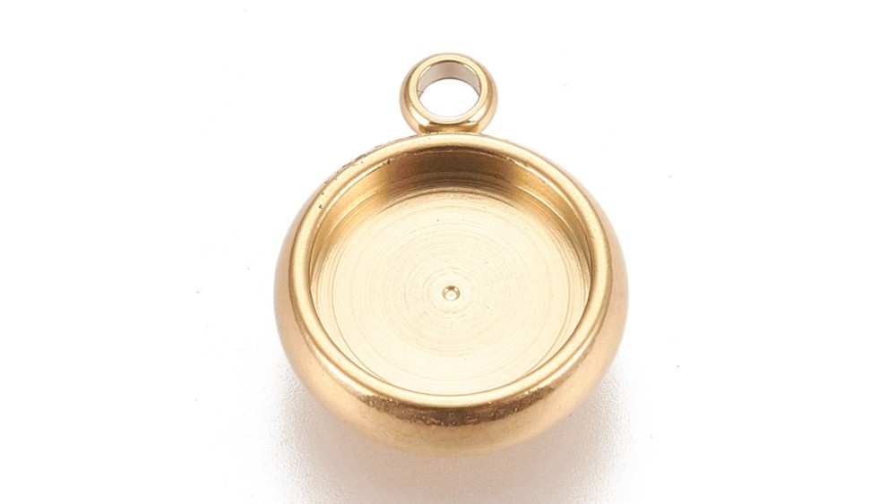 Pendentifs supports cabochon 08mm acier inoxydable or