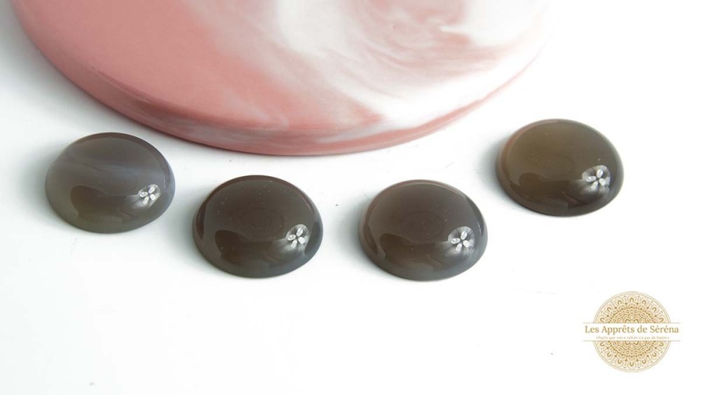 Cabochon 20mm en agate nuage naturelle