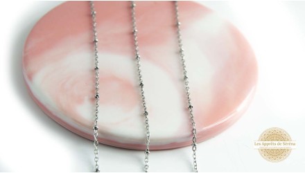 Chaine acier inoxydable maille satellite fine pour création bijoux