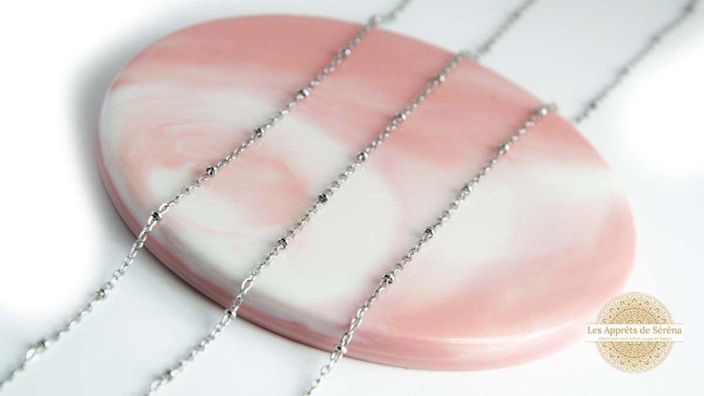 Chaine acier inoxydable maille satellite fine pour création bijoux