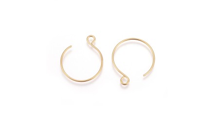 Crochet rond pour boucles d'oreille en acier inoxydable or