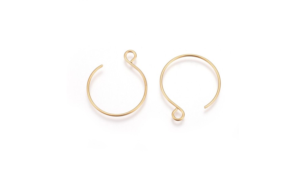 Crochet rond pour boucles d'oreille en acier inoxydable or