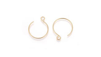 Crochet rond pour boucles d'oreille en acier inoxydable or