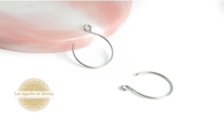 Crochet rond pour boucles d'oreille en acier inoxydable