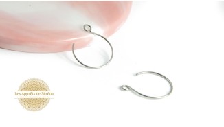 Crochet rond pour boucles d'oreille en acier inoxydable