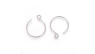 Crochet rond pour boucles d'oreille en acier inoxydable