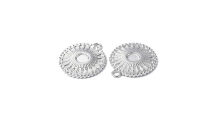 copy of pendentif médaillon support pour cabochon 4mm acier inoxudable plaqué or