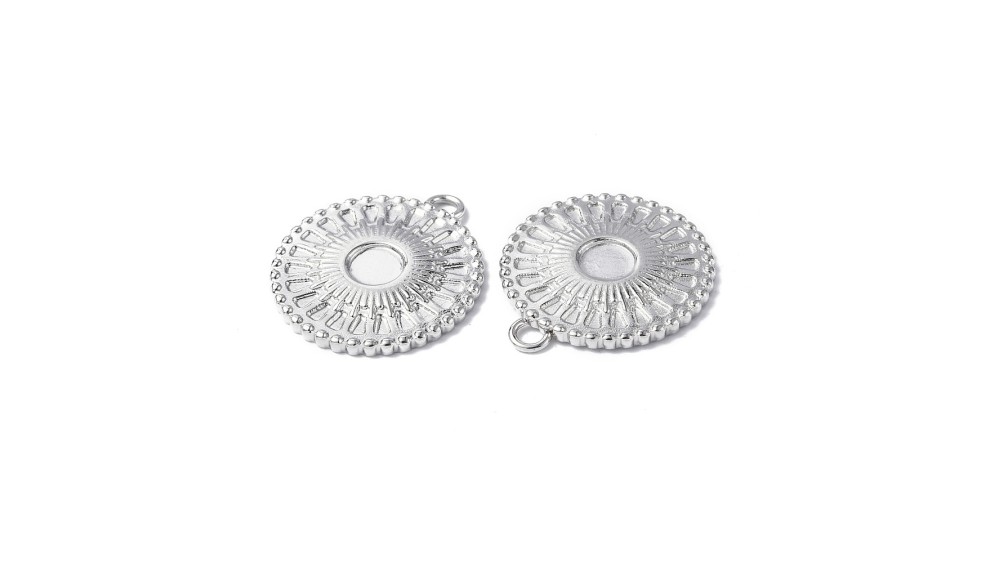 copy of pendentif médaillon support pour cabochon 4mm acier inoxudable plaqué or