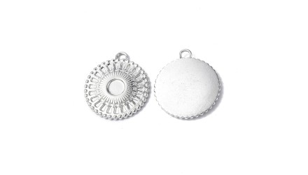 Pendentif rond support cabochon 4mm acier inoxydable pour bijoux