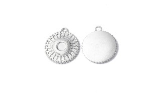 copy of pendentif médaillon support pour cabochon 4mm acier inoxudable plaqué or