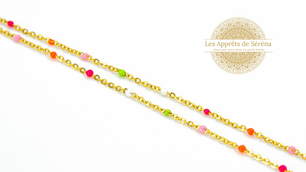 chaine acier multicolore emaillée