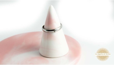 Bague support pendentif en acier inoxydable argent