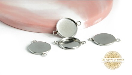 support cabochon 14mm acier inoxydable