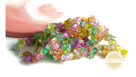 Perles puces en verre craquelé