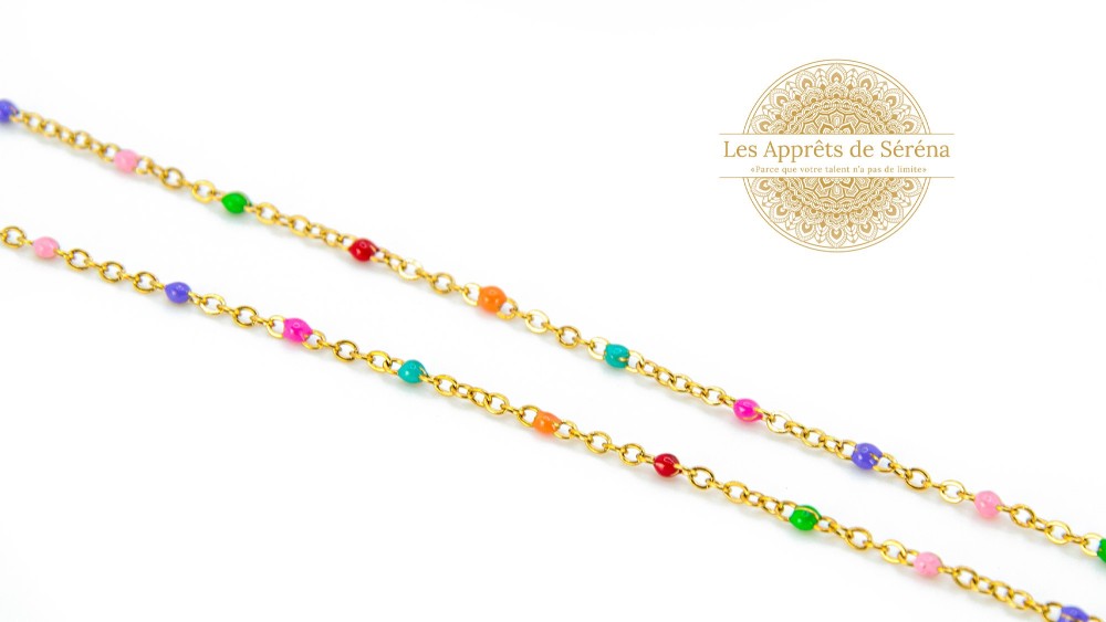 chaine acier émaillée colorée