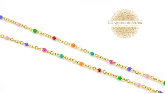 chaine acier émaillée colorée