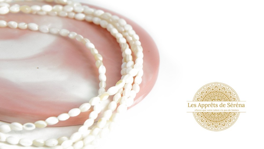 Perle grain de riz en nacre