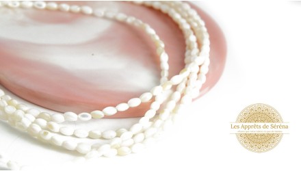 Perle grain de riz en nacre 5x3mm