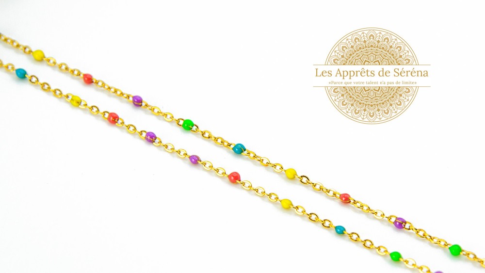 chaine acier émaillée colorée