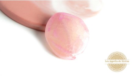 copy of Grande perle plate en agate de feu bleue 30x40mm