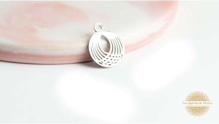 Pendentif rond volute en acier