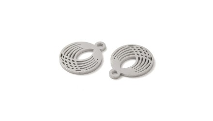 Pendentif rond volute en acier inoxydable