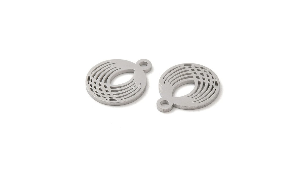 Pendentif rond volute en acier inoxydable