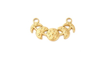 cycle lunaire acier inoxydable plaqué or 18k