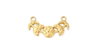 cycle lunaire acier inoxydable plaqué or 18k