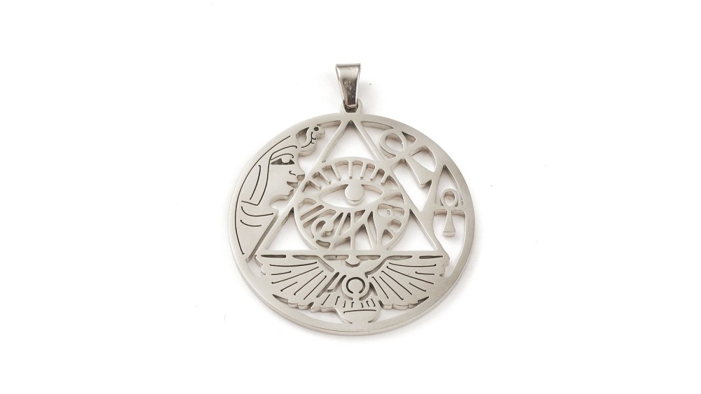 Grand pendentif œil d'Horus et croix ankh