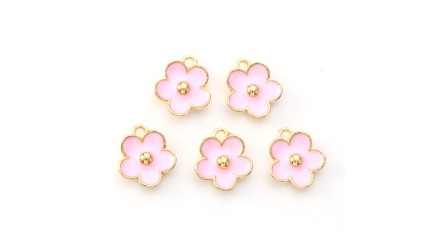 10 Breloques petites fleurs émaillées pour la création de bijoux DIY