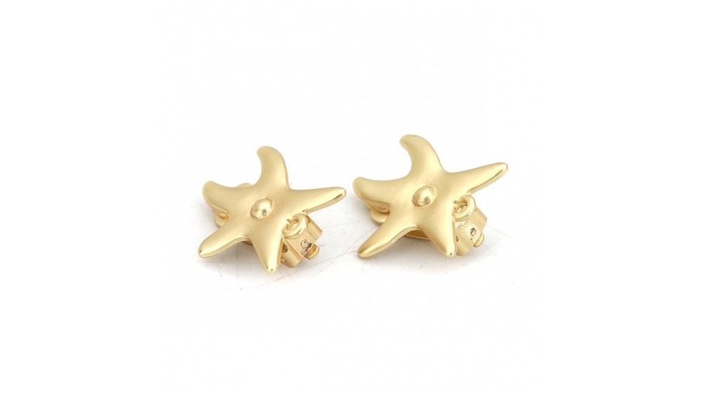 Clips d'oreille étoiles de mer zamak or