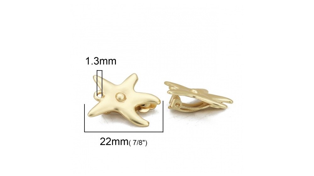 Clips d'oreille étoiles de mer zamak or