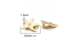 Clips d'oreille étoiles de mer zamak or