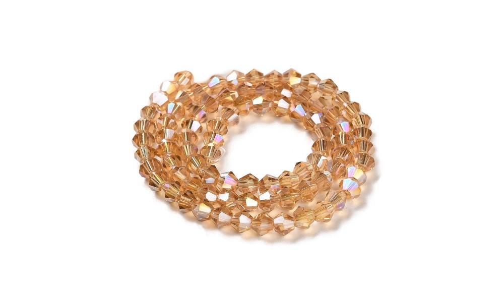 Perels toupies à facettes 3x3.5mm gold
