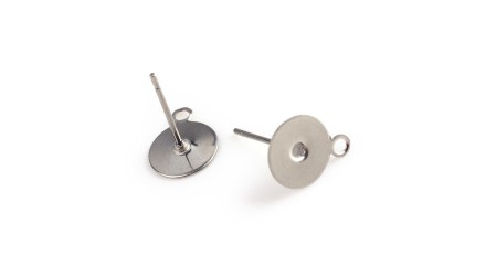 supports à coller 08mm en acier inoxydable avec anneau