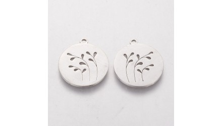 copy of Pendentif feuille en acier inoxydable plaqué or 18k