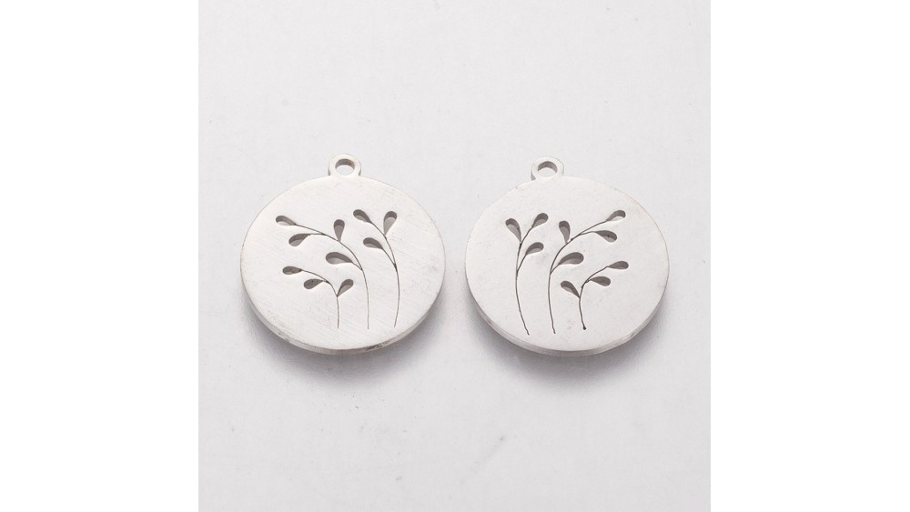 copy of Pendentif feuille en acier inoxydable plaqué or 18k